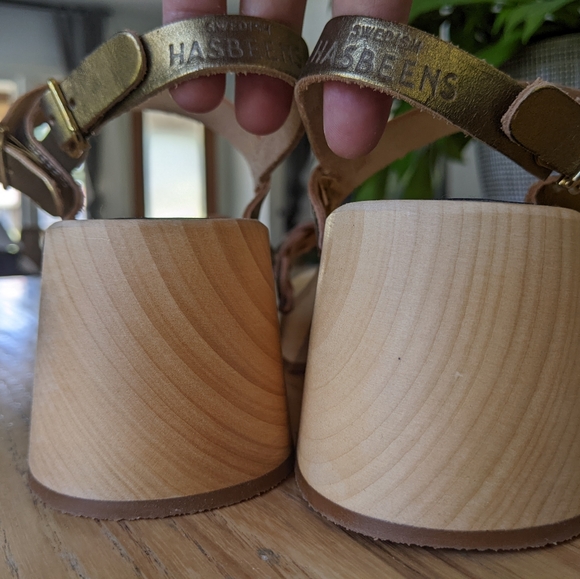 Swedish Hasbeen *never worn* Braided Sandal Wooden Clog - Picture 5 of 15